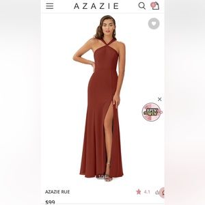 Azazi terracotta chiffon dress size A4.